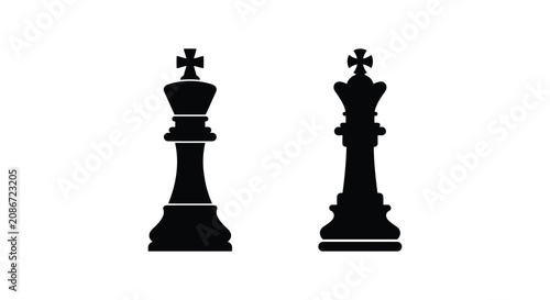 Photos Chess King And Queen Silhouettes On A White Background Minimalist Black Shapes S