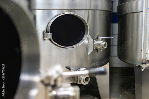 Slika na platnu Stainless steel wine tank hatch door