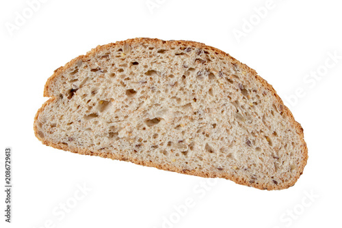 Foto Multigrain bread slice with seeds top view isolated transparent png
