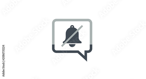 Fotografie Muted Notification Bell Icon Symbol.