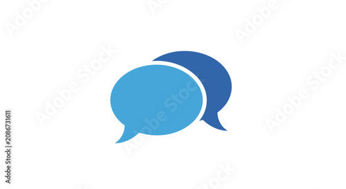 Canvastavla Blue speech bubbles conversation symbols.