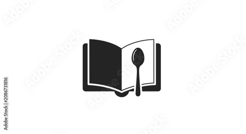 Konstfotografi Book with spoon icon symbol.
