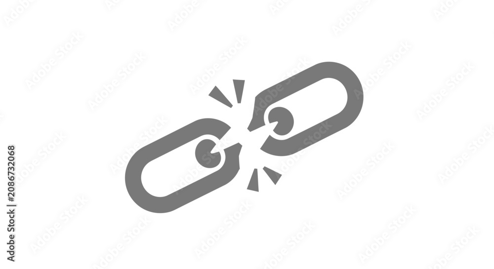 Εκτύπωση καμβά Broken Chain Link Symbol Breaking Free.