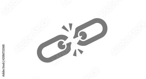 Quadro su tela Broken Chain Link Symbol Breaking Free.