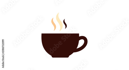 Принти на полотні Brown Coffee Cup with Steam Rising.