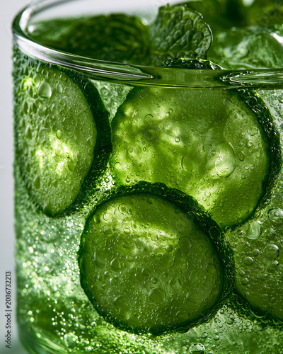 Cucumber Mint Infused Water Glass