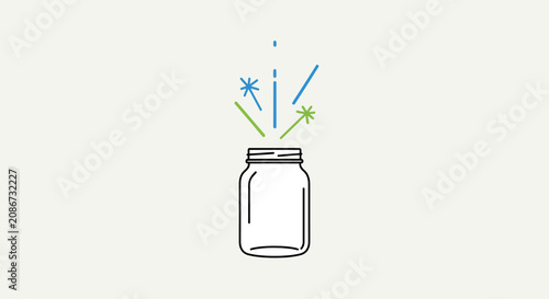 Foto Drawing of a glass jar.