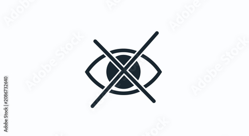 Fotografie No eye vision symbol icon.