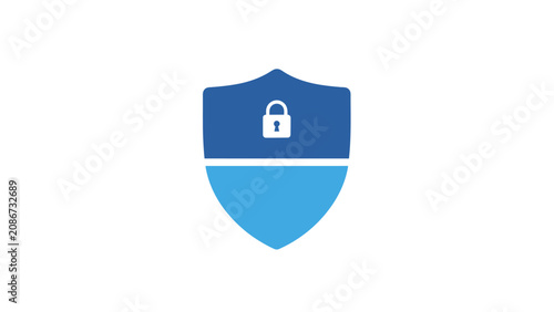 Foto Shield with padlock icon protection.