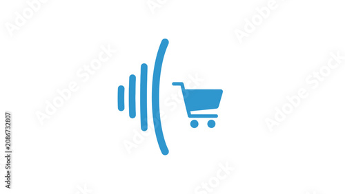 Картината върху платно Shopping cart wireless symbol icon.