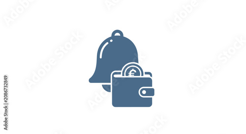 Obraz na płótnie Notification Bell and Wallet Icon.