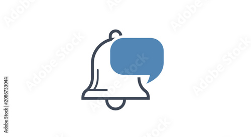 Tableau sur toile Notification Bell Icon With Speech Bubble.