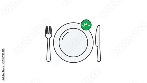 Fotografie Simple illustration of a dinner plate.
