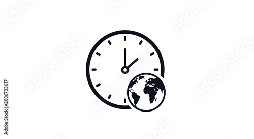 Fotografie Clock and globe time concept.