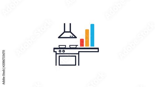 Simple Stove Kitchen Line Icon.