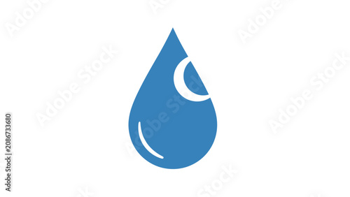 Single Blue Water Drop Icon.