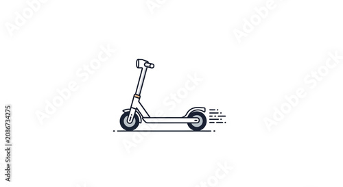 Electric scooter with two wheels.
