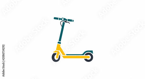 Electric Scooter with Yellow Deck.
