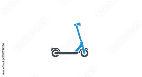 Electric scooter with two wheels.