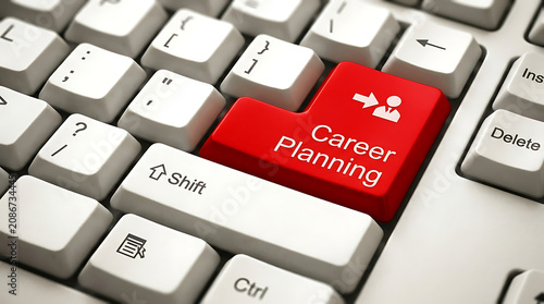 Career Planning Keyboard Button – Professional Development, Career Growth and Job Success Concept