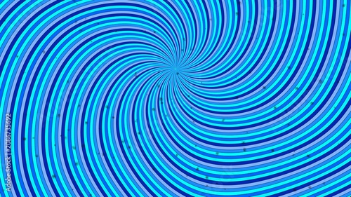 Schilderij op canvas Hypnotic rotating spiral background with blue and light blue stripes, creating a mesmerizing optical illusion