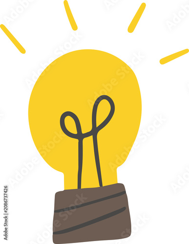 Doodle Illustration of a Light Bulb that Sparks a Light