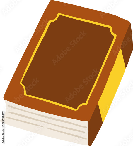 Doodle Illustration of a Classic Thick Brown Book