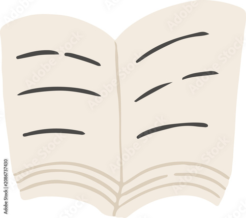 Doodle Illustration of an Opened Book