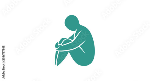Fotografia Sad person sitting alone depressed.