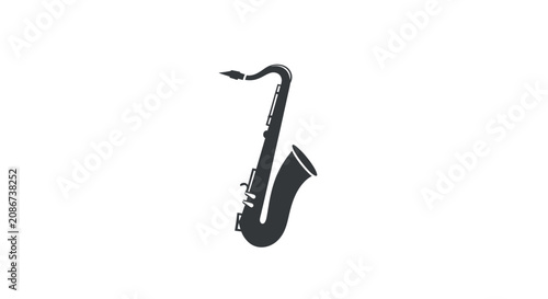 Canvas Print Saxophone instrument music jazz black.