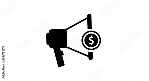 Obraz na płótnie Megaphone with dollar sign symbol.