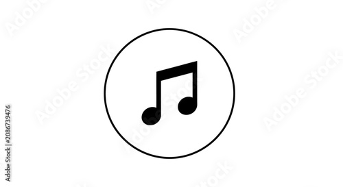 Cuadro en lienzo Music note symbol icon sign.