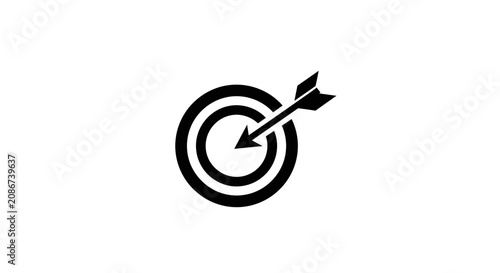 Bild auf Leinwand Black target with arrow hitting bullseye.