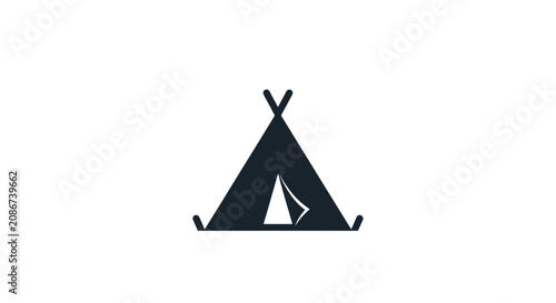 Foto Black tent logo camping symbol.