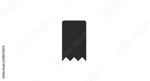 Photos Black torn paper strip isolated.
