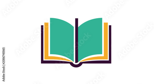 Canvastavla Open Book Icon Graphic Illustration.