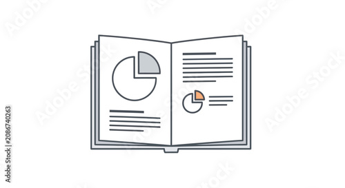 Open Book with Pie Charts.