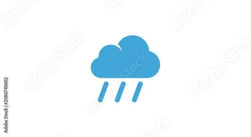 Blue Cloud with Rain Drops Falling.