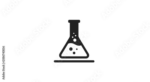 Tableau sur toile Laboratory Erlenmeyer Flask with Bubbles.