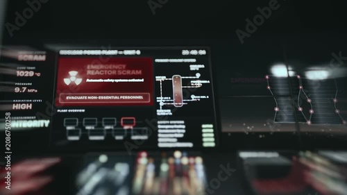 Nuclear power plant control room, Emergency Reactor Scram indicated