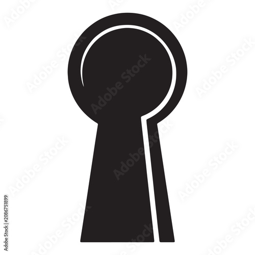 Black keyhole icon with looped top Vector