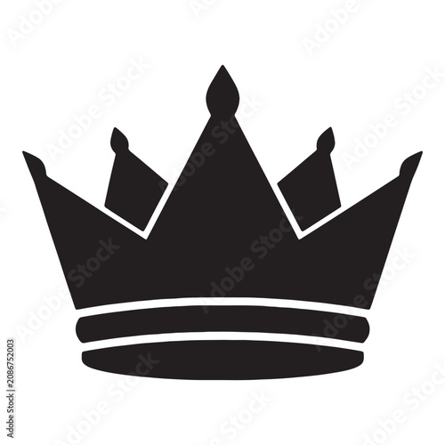 Black classic crown icon with three points Vector