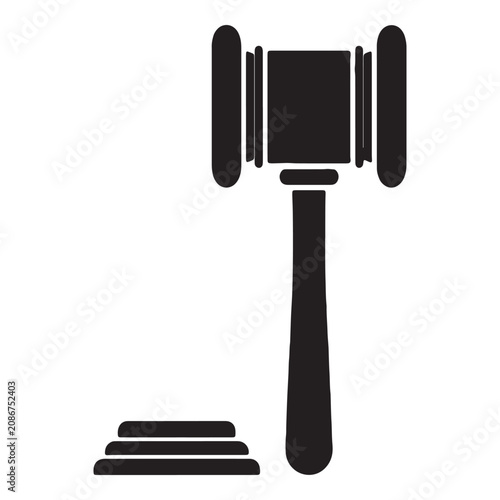 Black gavel on podium steps illustration Vector