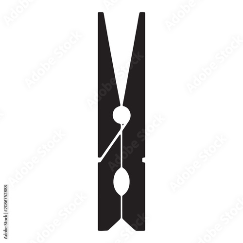 Black clothespin with white dots hanging on a string Vector