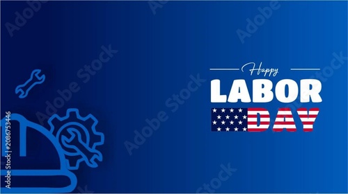 Happy Labor day illustration Modern International day of labor design banner.
