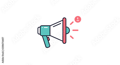 Konstfotografi Megaphone with notification alert symbol.