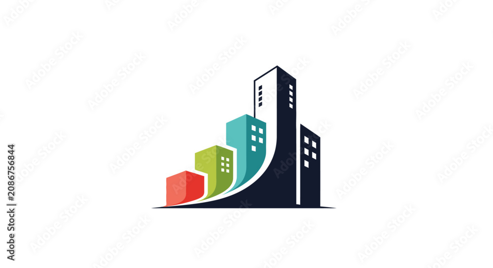 Fototapeta premium Modern City Buildings Architecture Design.