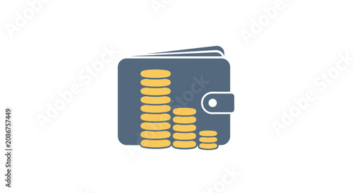 Cuadro en lienzo Wallet with stack of gold coins.