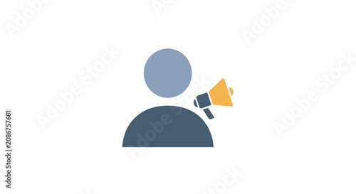 Fotografía Person Holding a Megaphone Speaking Out.