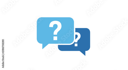фотографія Question Mark Speech Bubbles Icons.